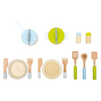 Small Foot - houten kookgerij en servies set 15dlg.