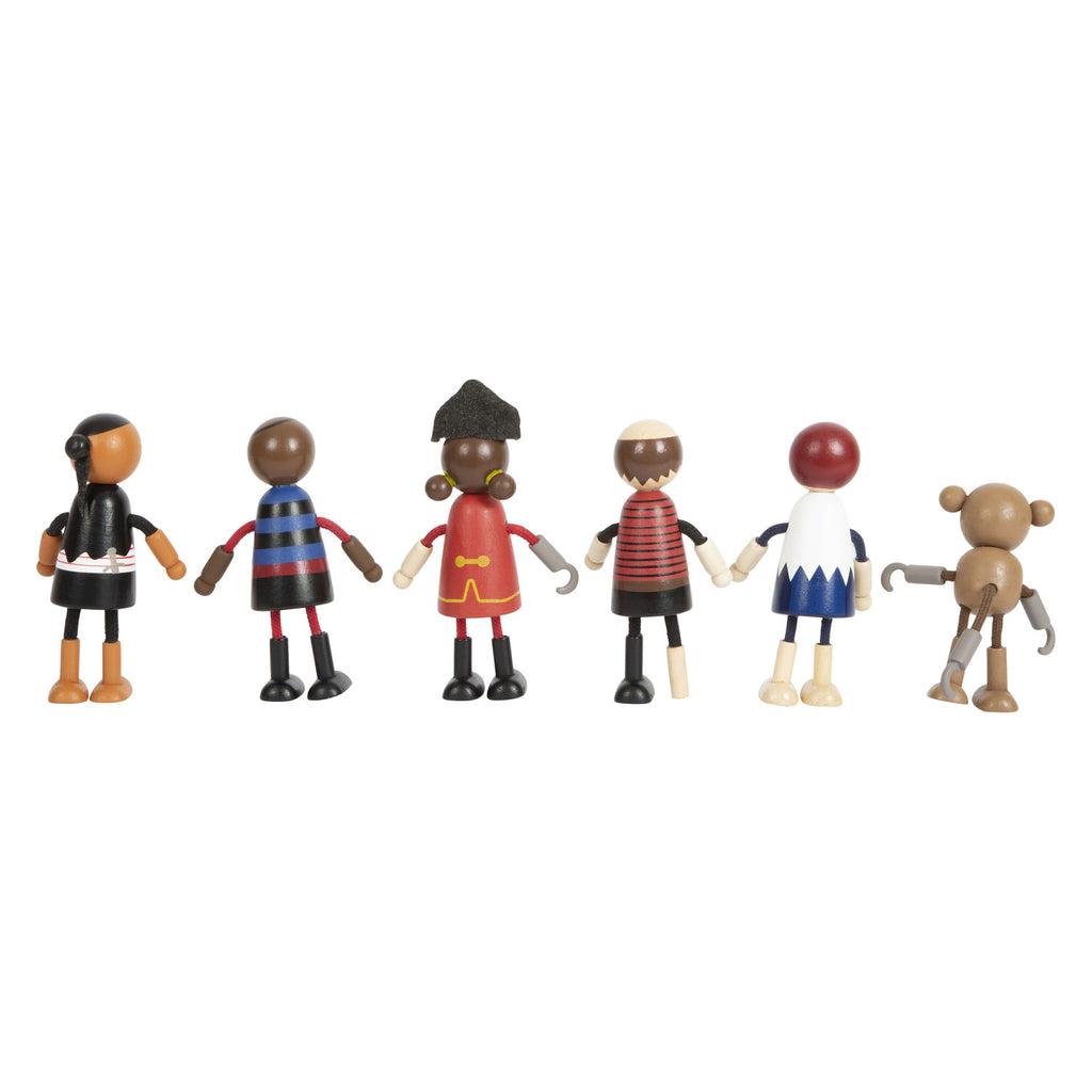 Small foot - houten poppetjes piraat buigbaar, 6st.