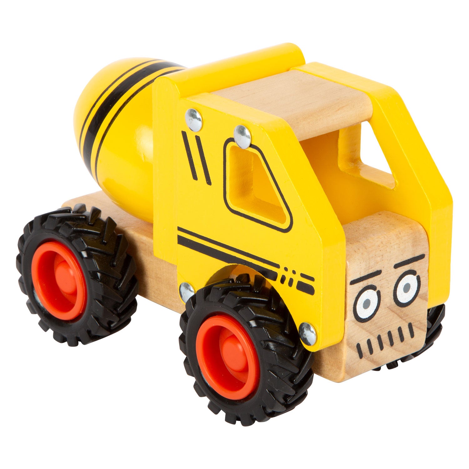Small foot - houten cementvrachtwagen geel