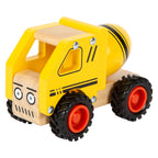 Small foot - houten cementvrachtwagen geel