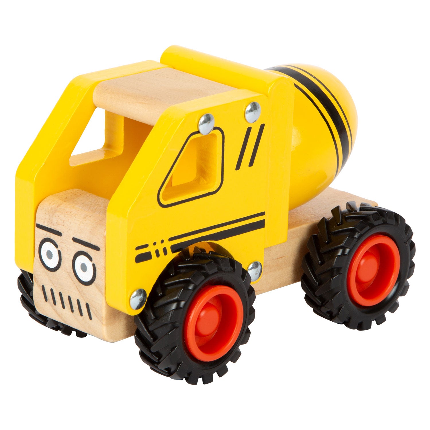 Small foot - houten cementvrachtwagen geel