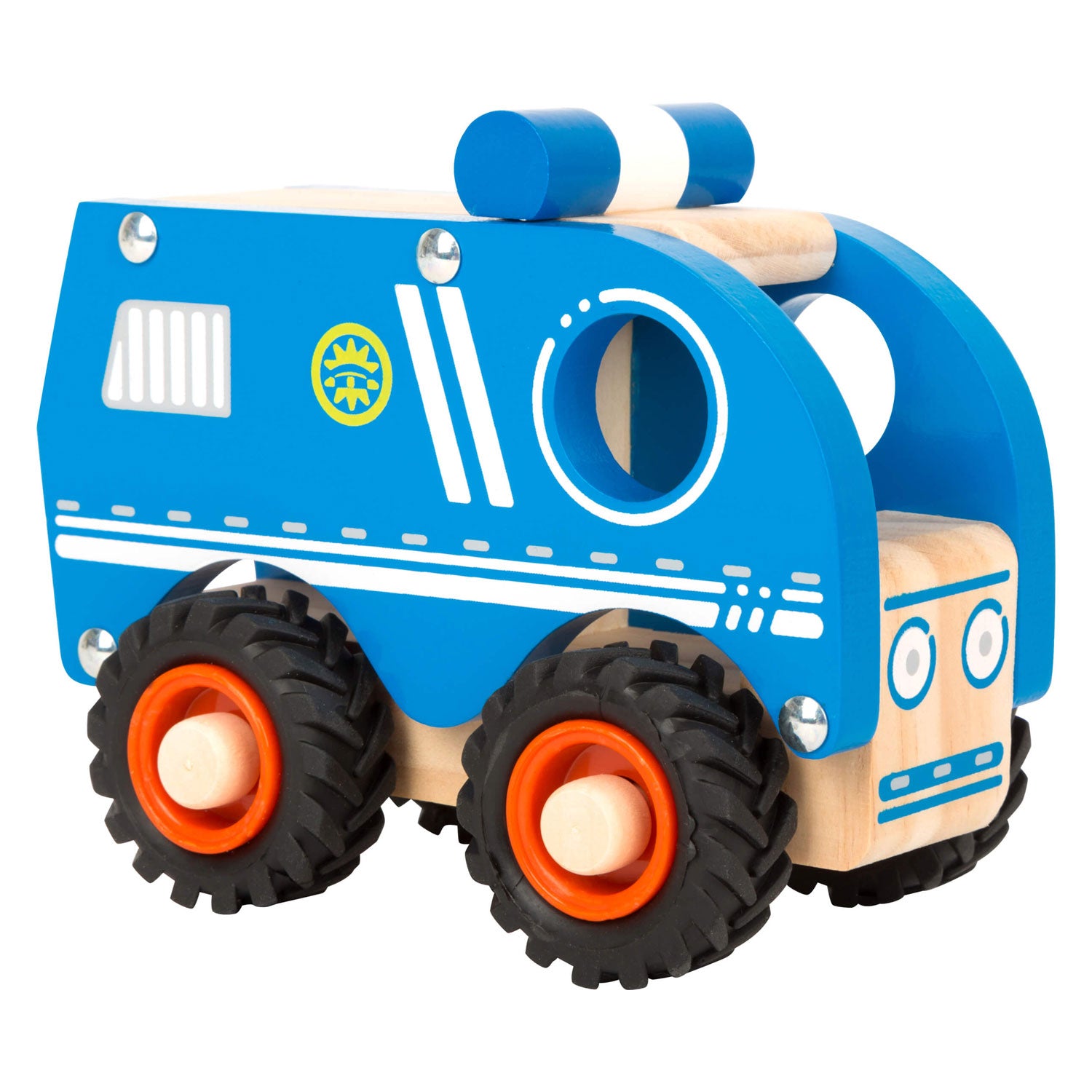 Small foot - houten politieauto blauw