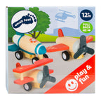 Small Foot - houten pull-back vliegtuigen set van 3