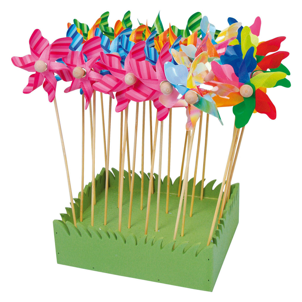 Small Foot - windmolen met houten stok 28cm 24 stuks