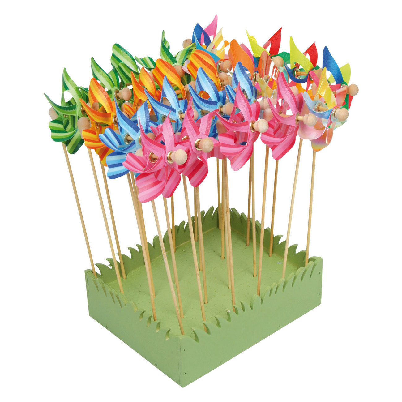 Small Foot - windmolen met houten stok 28cm 24 stuks