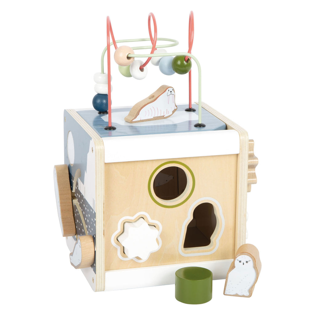 Small Foot - houten motorische activiteitskubus arctic