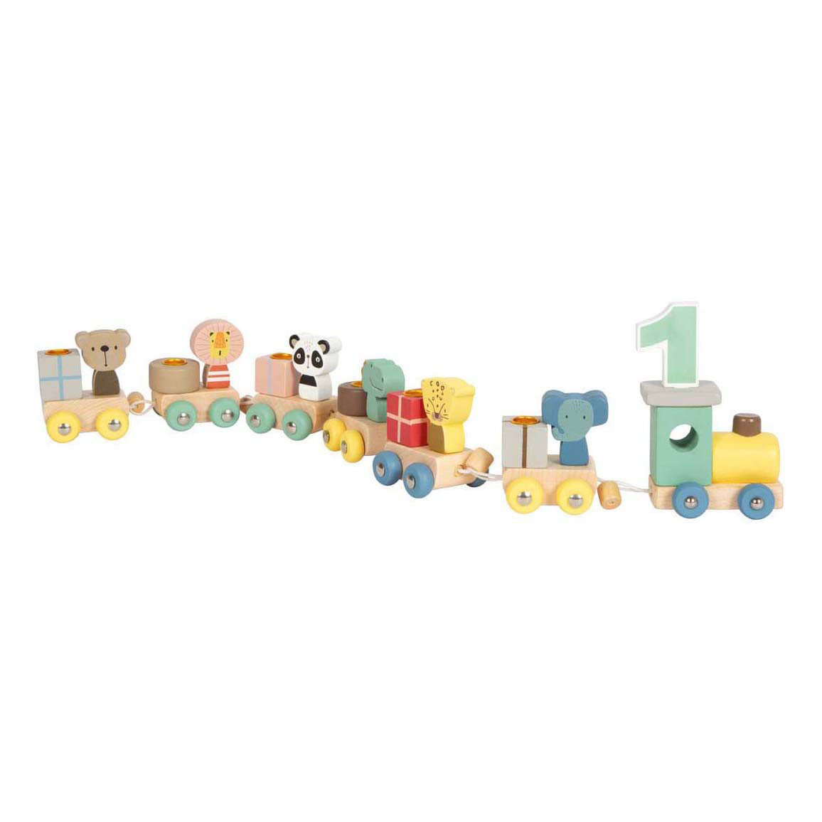 Small Foot - houten verjaardagtrein met dieren