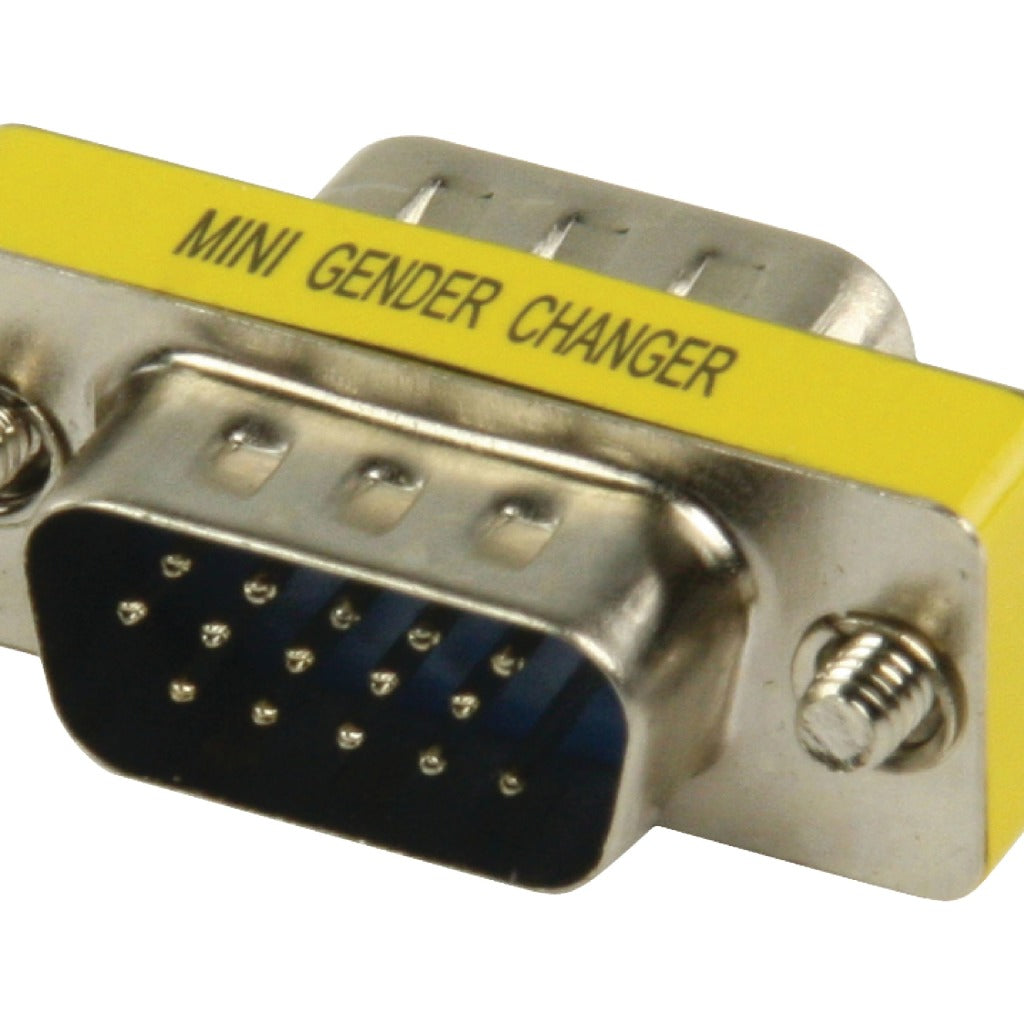 Valueline gchd-mm15p metalen mini vga adapter hd15p mannelijk - hd15p mannelijk
