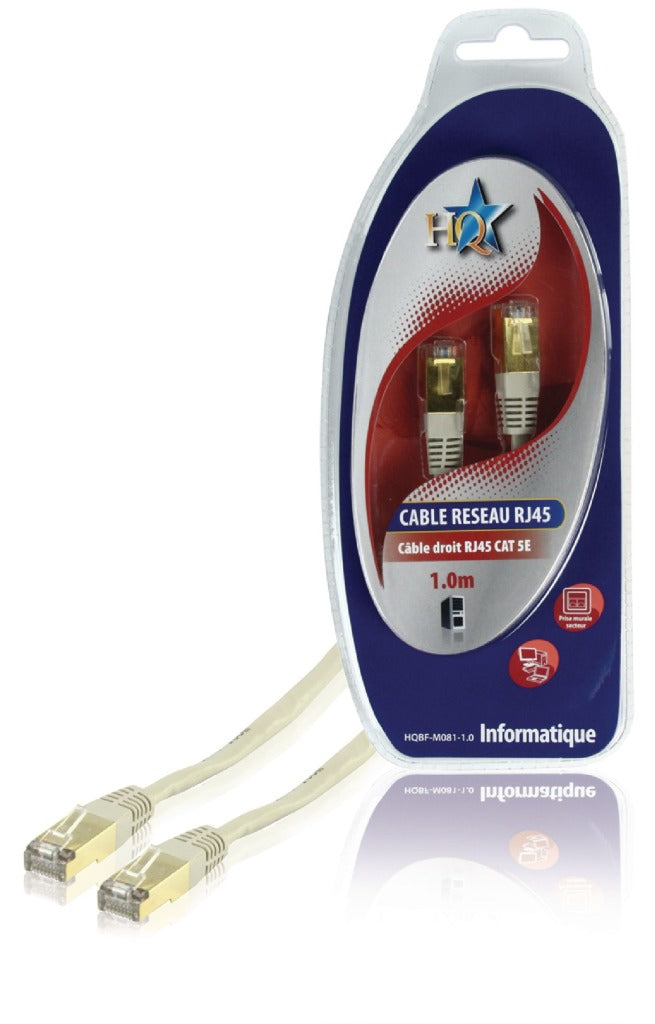 Hq bf-m081-1.0 cat5e utp netwerkkabel rj45 (8 8) male - rj45 (8 8) male 1.00 m grijs