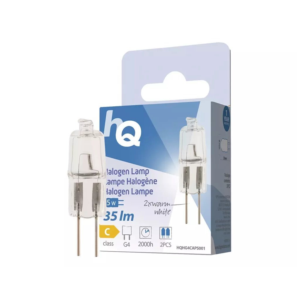HQ - HQ halogeenlamp g4 5w 35lm warm wit 2 stuks