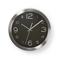 Nedis wandklok | 300 mm | roestvrij zilver zwart | 1 stuks - clwa010mt30bk clwa010mt30bk