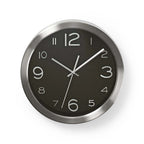 Nedis wandklok | 300 mm | roestvrij zilver zwart | 1 stuks - clwa010mt30bk clwa010mt30bk