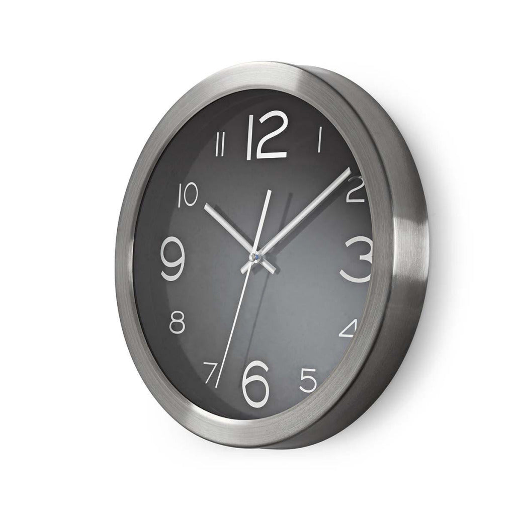 Nedis wandklok | 300 mm | roestvrij zilver zwart | 1 stuks - clwa010mt30bk clwa010mt30bk