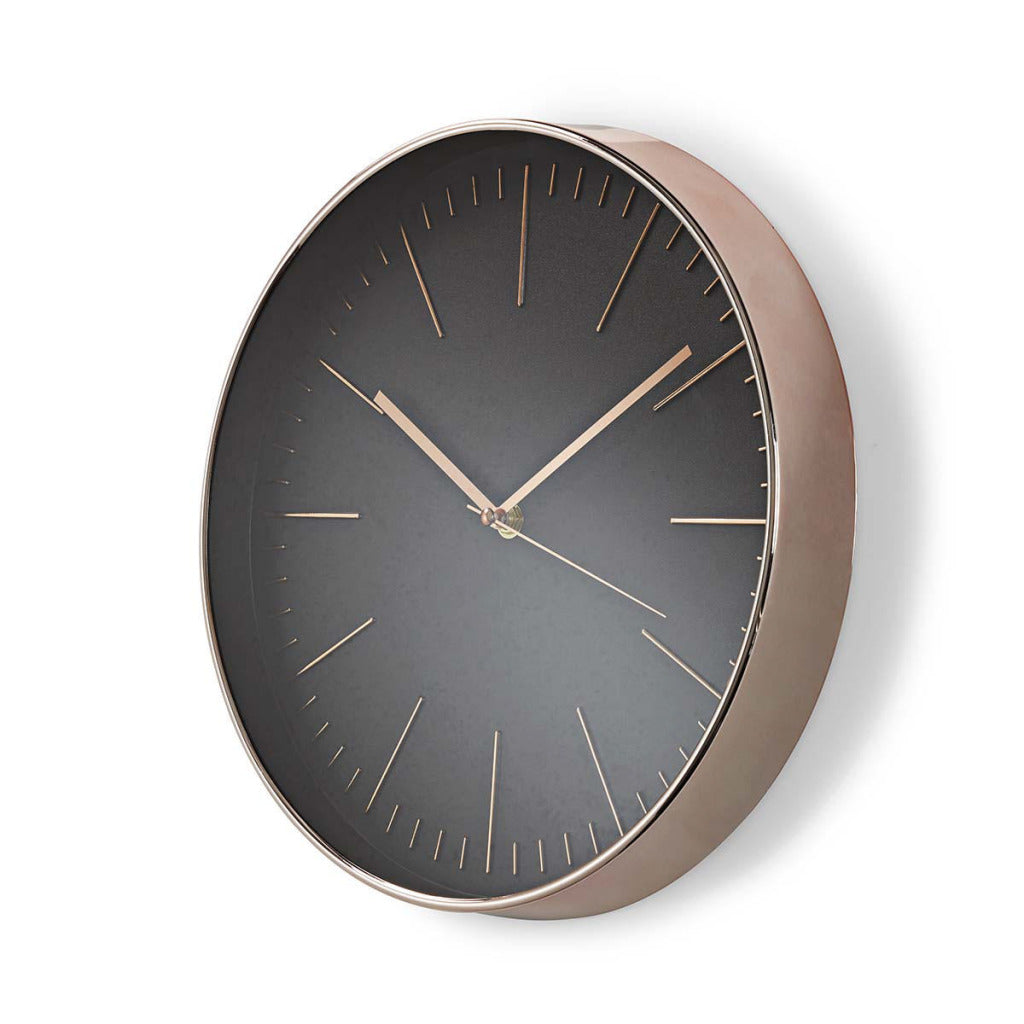 Nedis wandklok | 300 mm | kunststof | rosé goud zwart | 1 stuks - clwa013pc30bk clwa013pc30bk