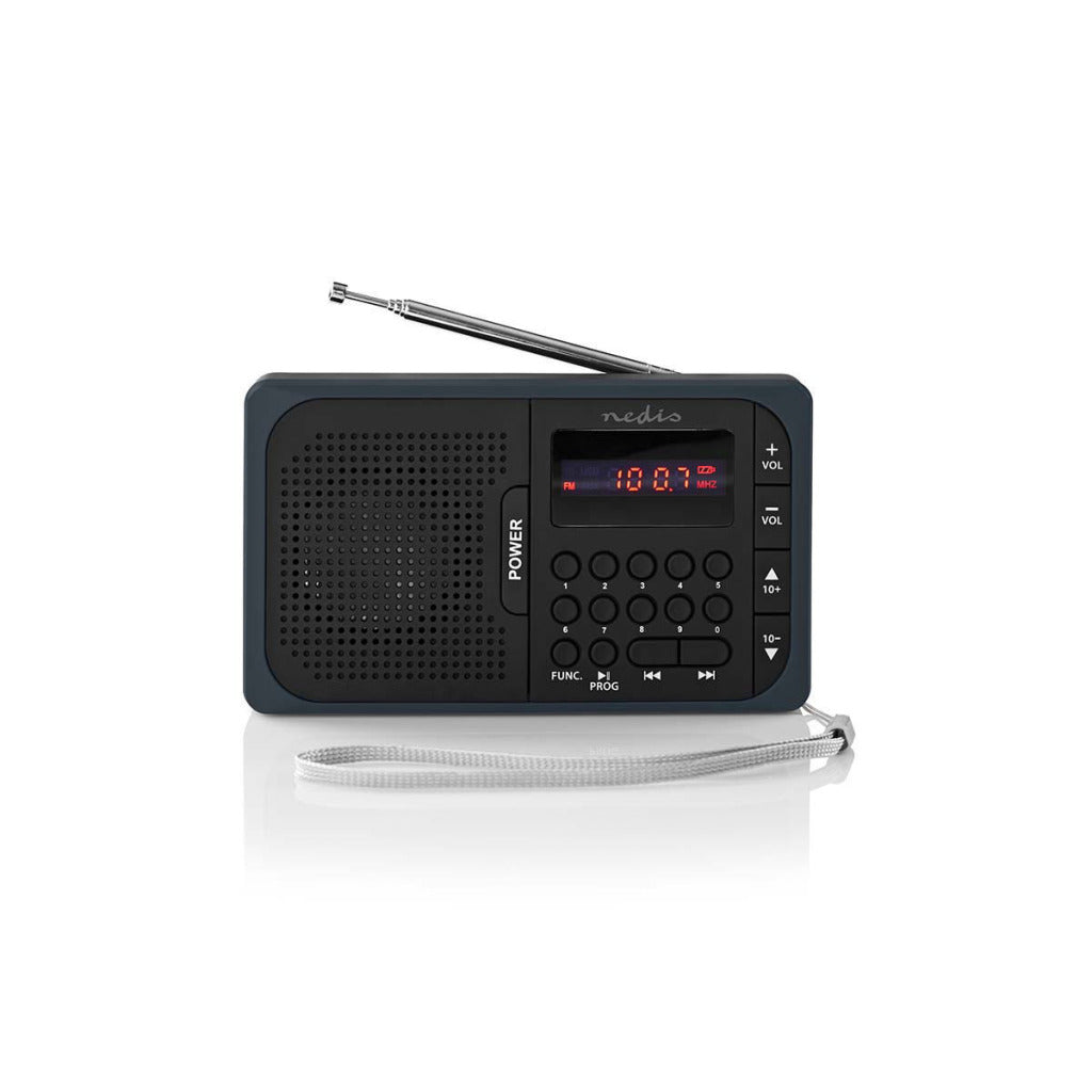 Nedis - Nedis rdfm2100gy fm-radio 36 w usb-poort & microsd-kaartsleuf zwart / grijs