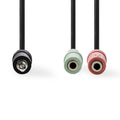 Nedis stereo-audiokabel | 3,5 mm male | 2x 3,5 mm female | 0.2 m | 1 stuks - cagp22150bk02 cagp22150bk02
