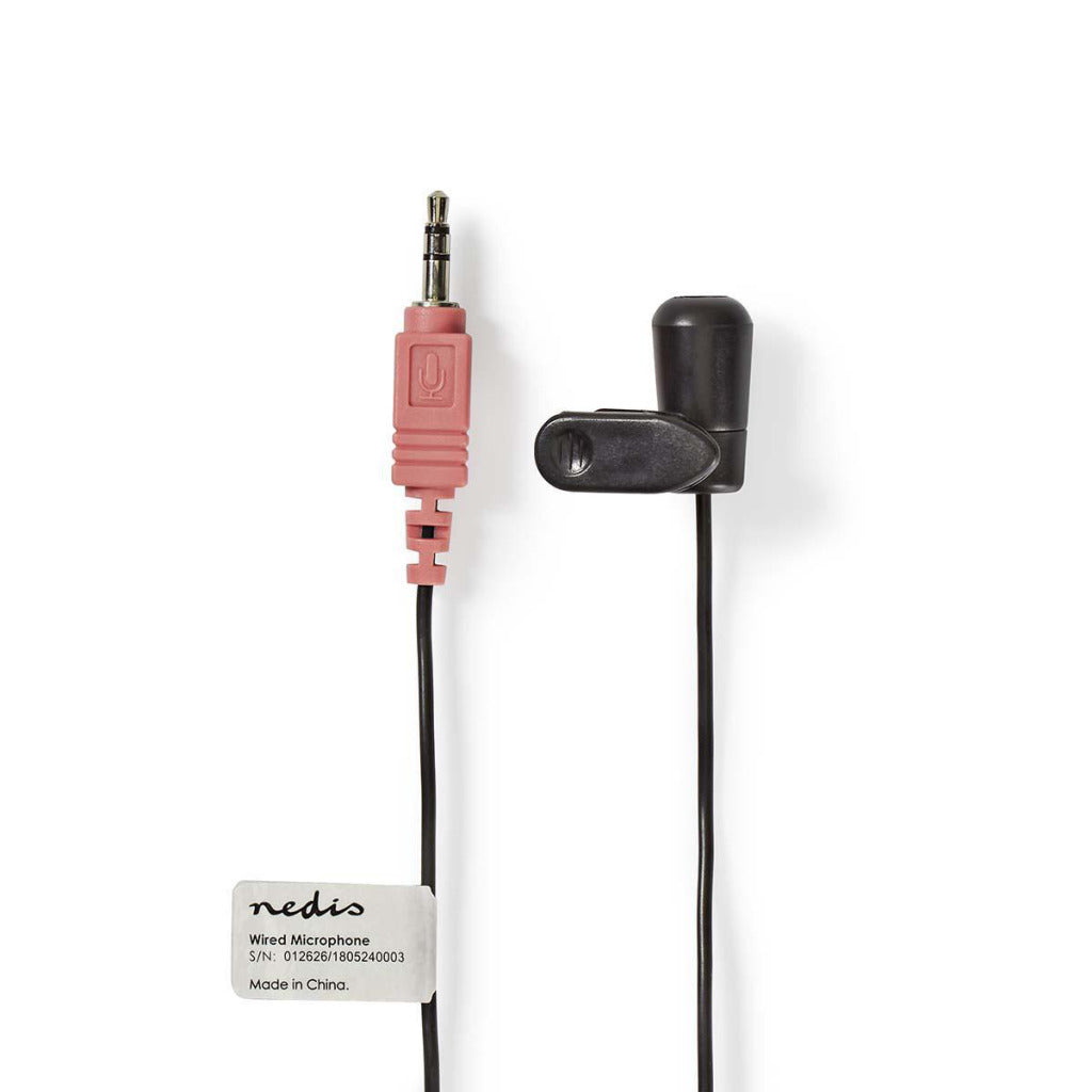 Nedis - Nedis miccj100bk bedrade microfoon clip-on 35 mm zwart