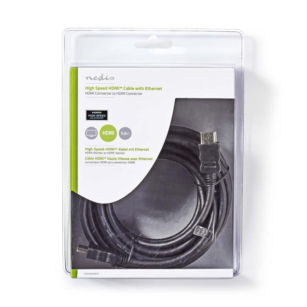 Nedis high speed ??hdmi-kabel met ethernet | arc | 5 m | 1 stuks - cvgb34000bk50 cvgb34000bk50