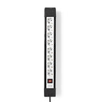 Nedis - Nedis exso830f1pro stekkerdoos beveiligd contact 8-weg 300 m zwart/wit