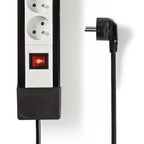 Nedis - Nedis exso830f1pro stekkerdoos beveiligd contact 8-weg 300 m zwart/wit