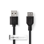 Nedis ccgt60010bk30 kabel usb 2.0 a male - usb a female 3,0 m zwart