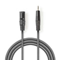 Nedis gebalanceerde audiokabel | xlr 3-pins male naar 3,5 mm male | 3 m | 1 stuks - coth15300gy30 coth15300gy30