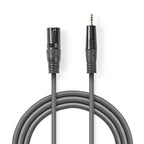 Nedis gebalanceerde audiokabel | xlr 3-pins male naar 3,5 mm male | 3 m | 1 stuks - coth15300gy30 coth15300gy30