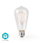Nedis wifilf10wtst64 wi-fi smart led filamentlamp e27 st64 5 w 500 lm