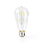 Nedis wifilf10wtst64 wi-fi smart led filamentlamp e27 st64 5 w 500 lm