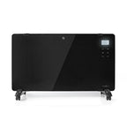 Nedis htpl20fbk glazen paneel convectorkachel thermostaat lcd-scherm 2 warmtestanden staand wandmontage 2000 w zwart