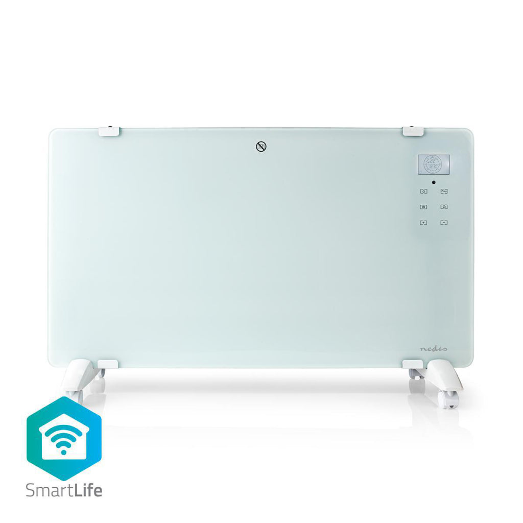 Nedis - Nedis wifihtpl20fwt slimme convectorkachel met wi-fi thermostaat glazen frontpaneel 2000 w wit