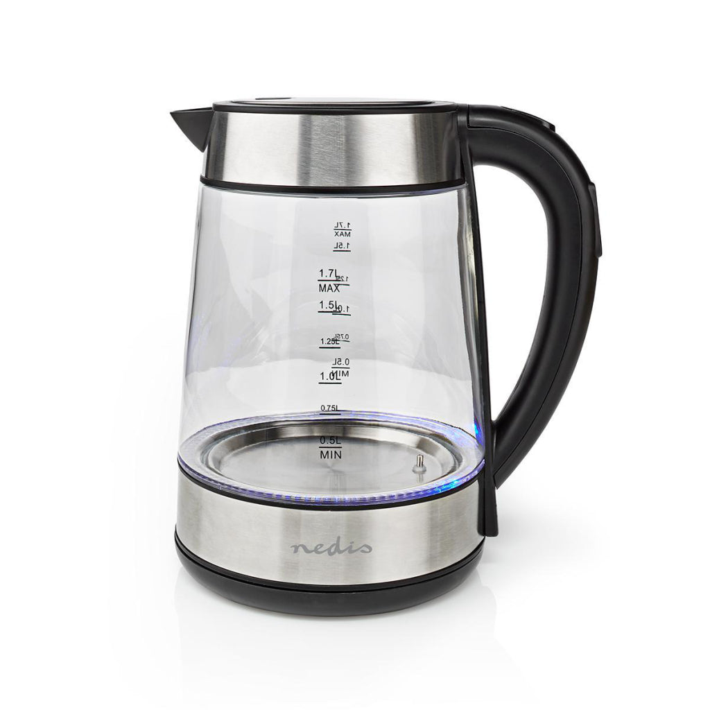 Nedis waterkoker | 1.7 l | glas | transparant | 60,70,80,90,100 °c | 1 stuks - kawk320egs kawk320egs