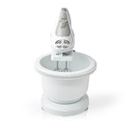 Nedis kahm110cwt handmixer 200 w 5-snelheden turbo-functie draaikom 2 deeghaken 2 kloppers grijs wit