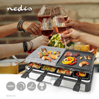 Nedis fcra300fbk8 raclette steen grill voor 8 personen