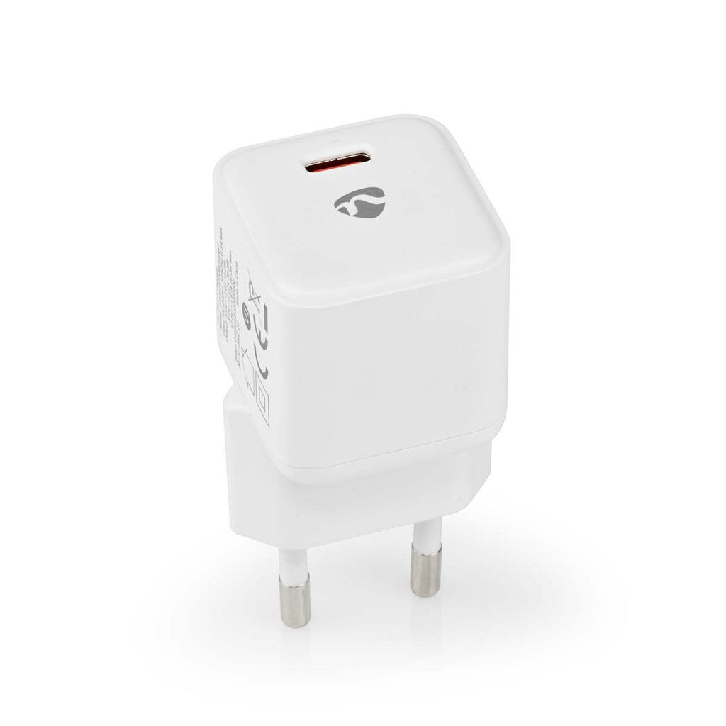 Nedis oplader | 20 w | snellaad functie | 1.67 2.22 3.0 a | outputs: 1 | usb-c | automatische voltage selectie - wcmpd20w100wt