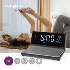 Nedis wekker met draadloze lader | 1 stuks - wcacq20bk wcacq20bk