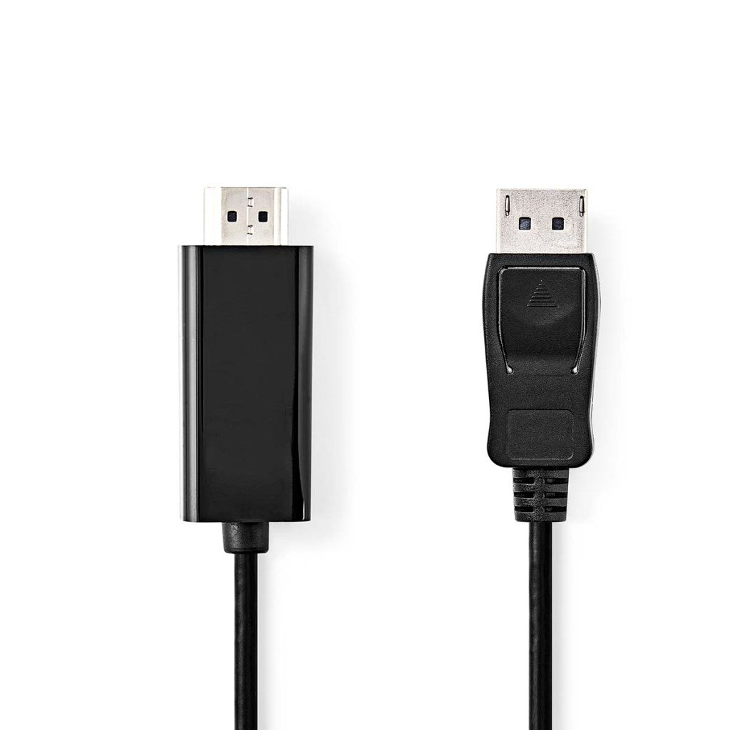 Nedis displayport-kabel | displayport male | hdmi connector | 1080p | vernikkeld | 2.00 m | rond | pvc | zwart | label - ccgl37100bk20