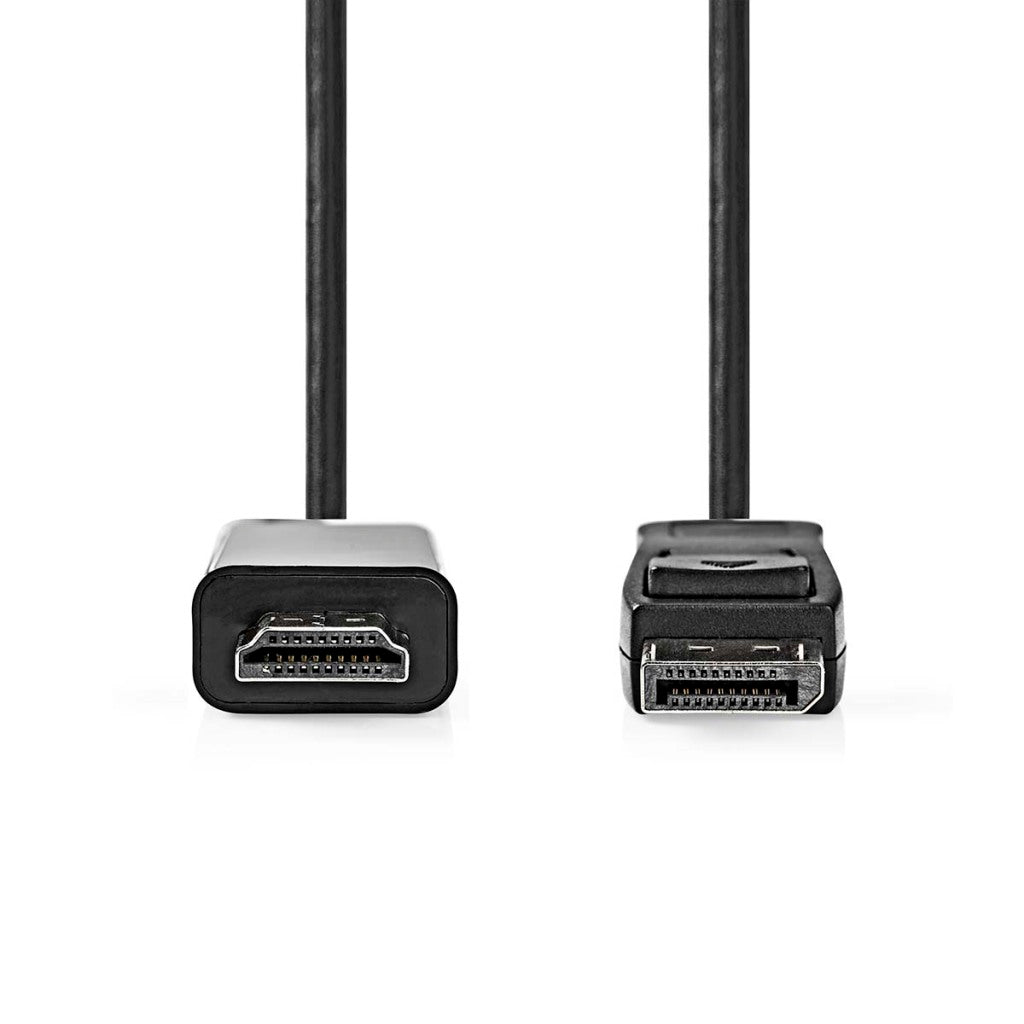 Nedis displayport-kabel | displayport male | hdmi connector | 1080p | vernikkeld | 2.00 m | rond | pvc | zwart | label - ccgl37100bk20