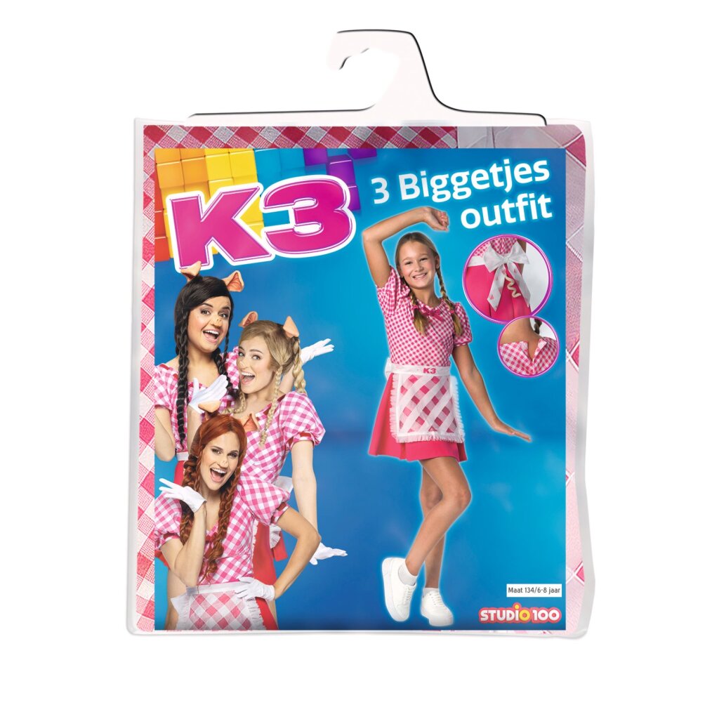 Studio 100 - Studio 100 K3 verkleedjurk 3 biggetjes maat 134