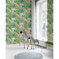 Noordwand behang good vibes jungle animals groen en zwart