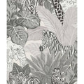 Noordwand behang good vibes jungle animals grijs en zwart