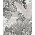 Noordwand behang good vibes jungle animals grijs en zwart