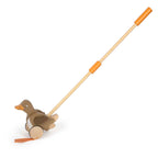 Small foot - houten duwfiguur eend met bewegende kop