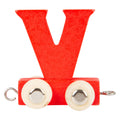 Small foot - houten lettertrein rood - v - 12 s tuks