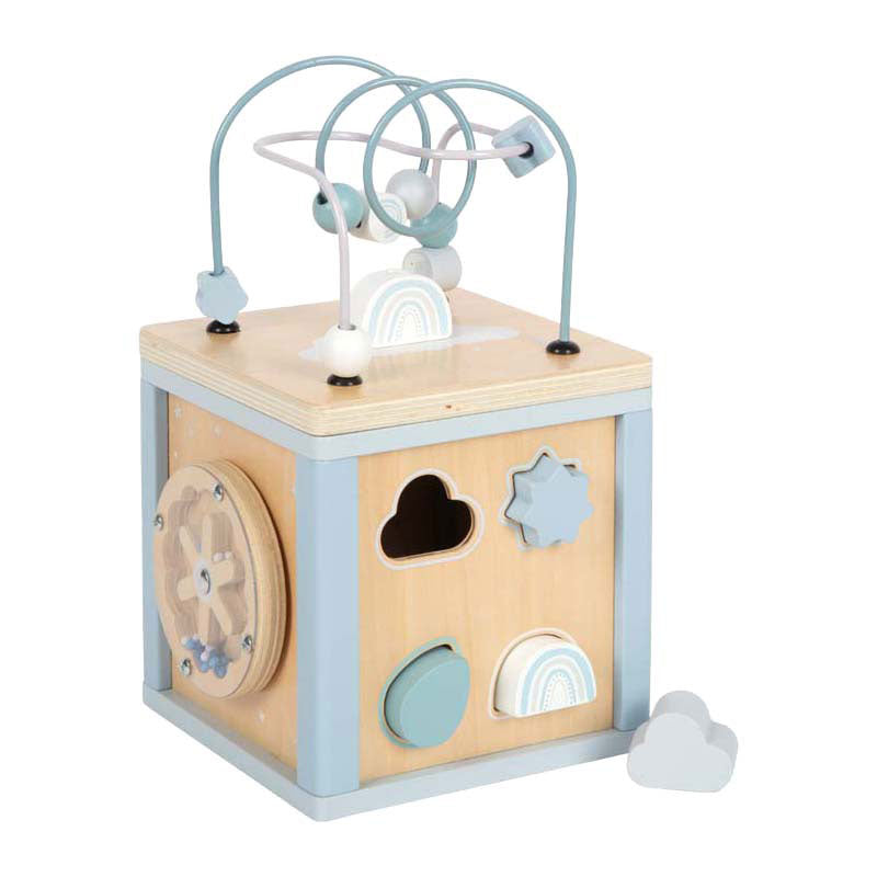 Small Foot - houten motor vaardigheden kubus blauw