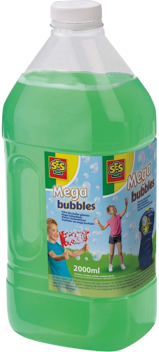 Ses creative mega bubbles bellenblaas - navulling - vanaf 5 jaar - 2000 ml - goed uitwasbaar - schoencadeautjes sinterklaas