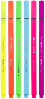 Bruynzeel - fineliner set 6 neonkleuren