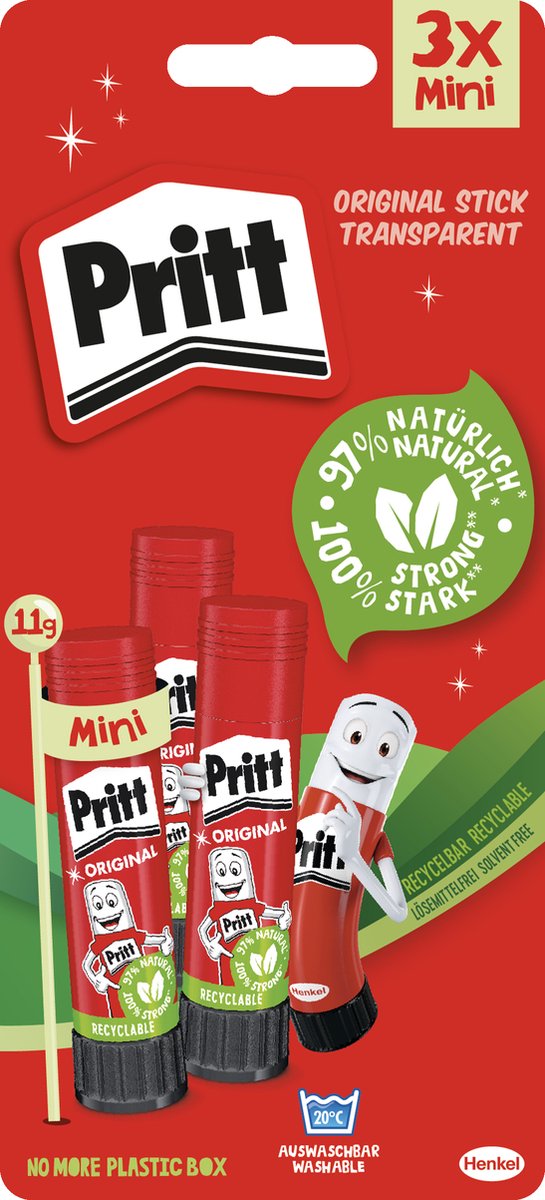 Quantore lijmstift pritt stick original, 3st.