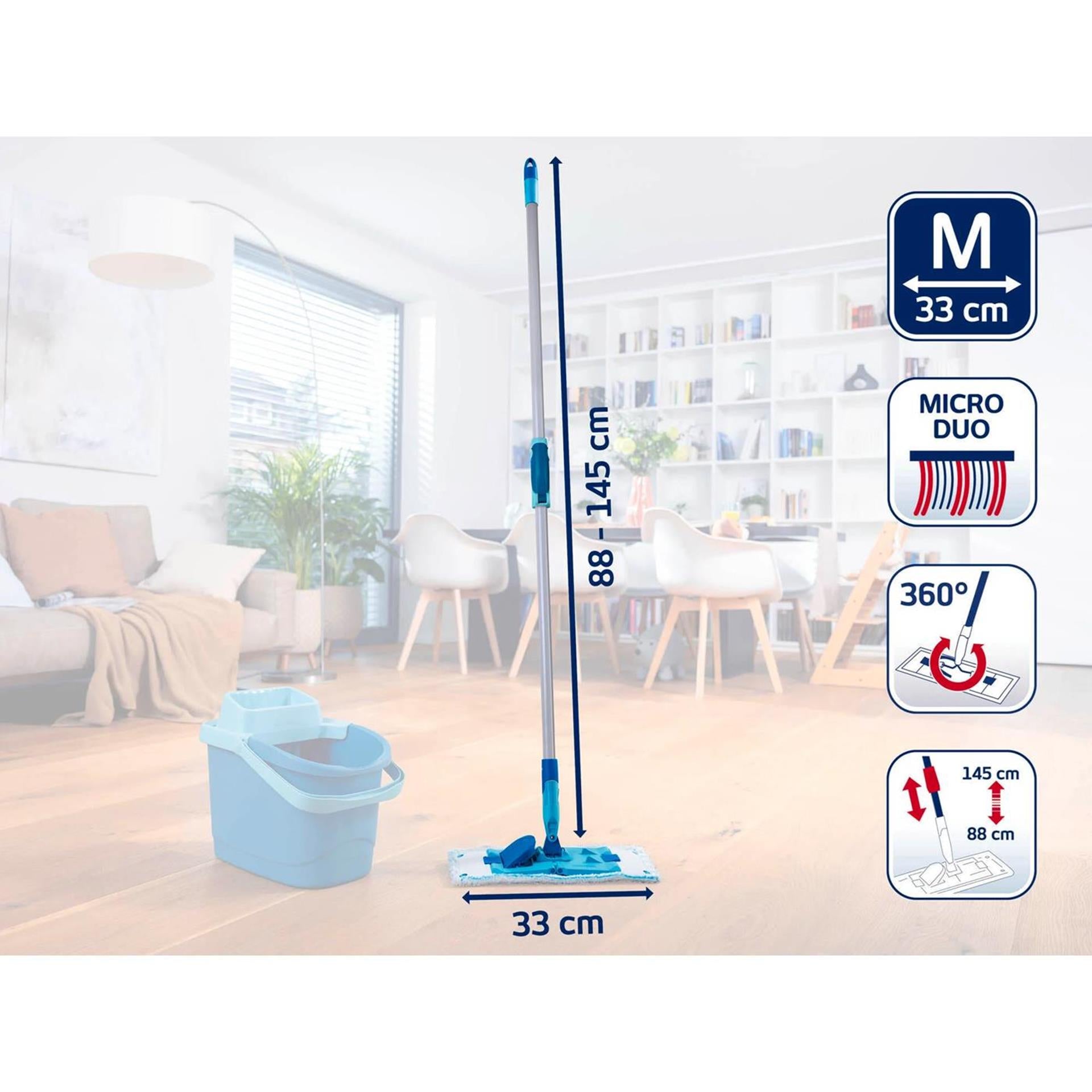Leifheit powerclean vloerwisser m 33cm met telescoopsteel 88-145cm