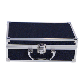 Casuelle - Casuelle aluminium make-up koffer donkerblauw/glitter